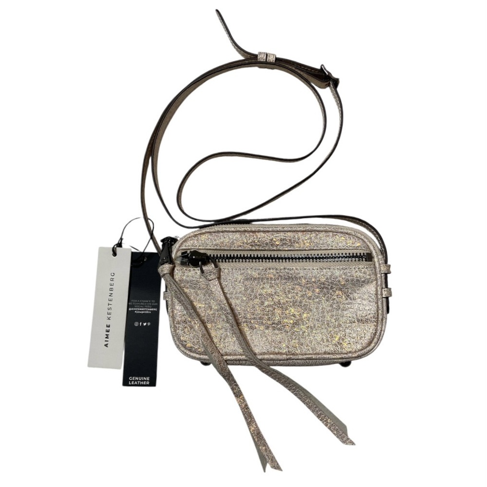 Aimee Kestenberg Rose Gold Leather Metallic Brighton Novelty Crossbody Bag